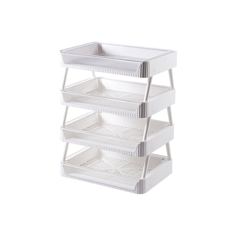 Stackable Kitchen Storage Rack with Draining Basket