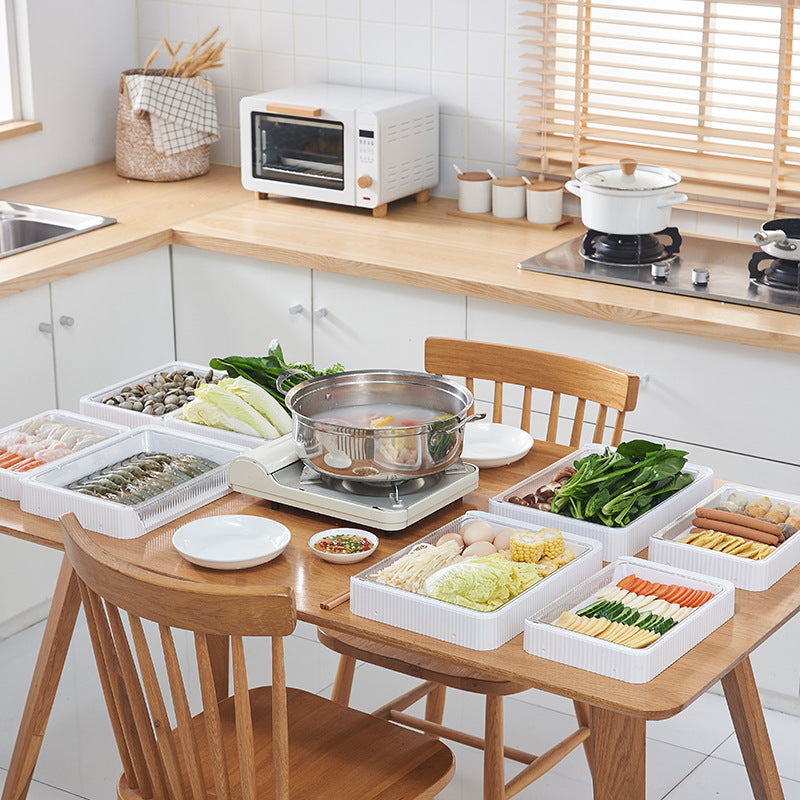 Stackable Kitchen Storage Rack with Draining Basket