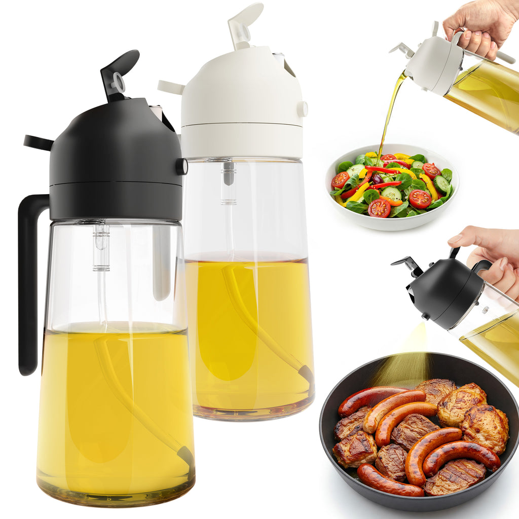 2-Pack 2-in-1 Glass Oil Sprayer & Dispenser