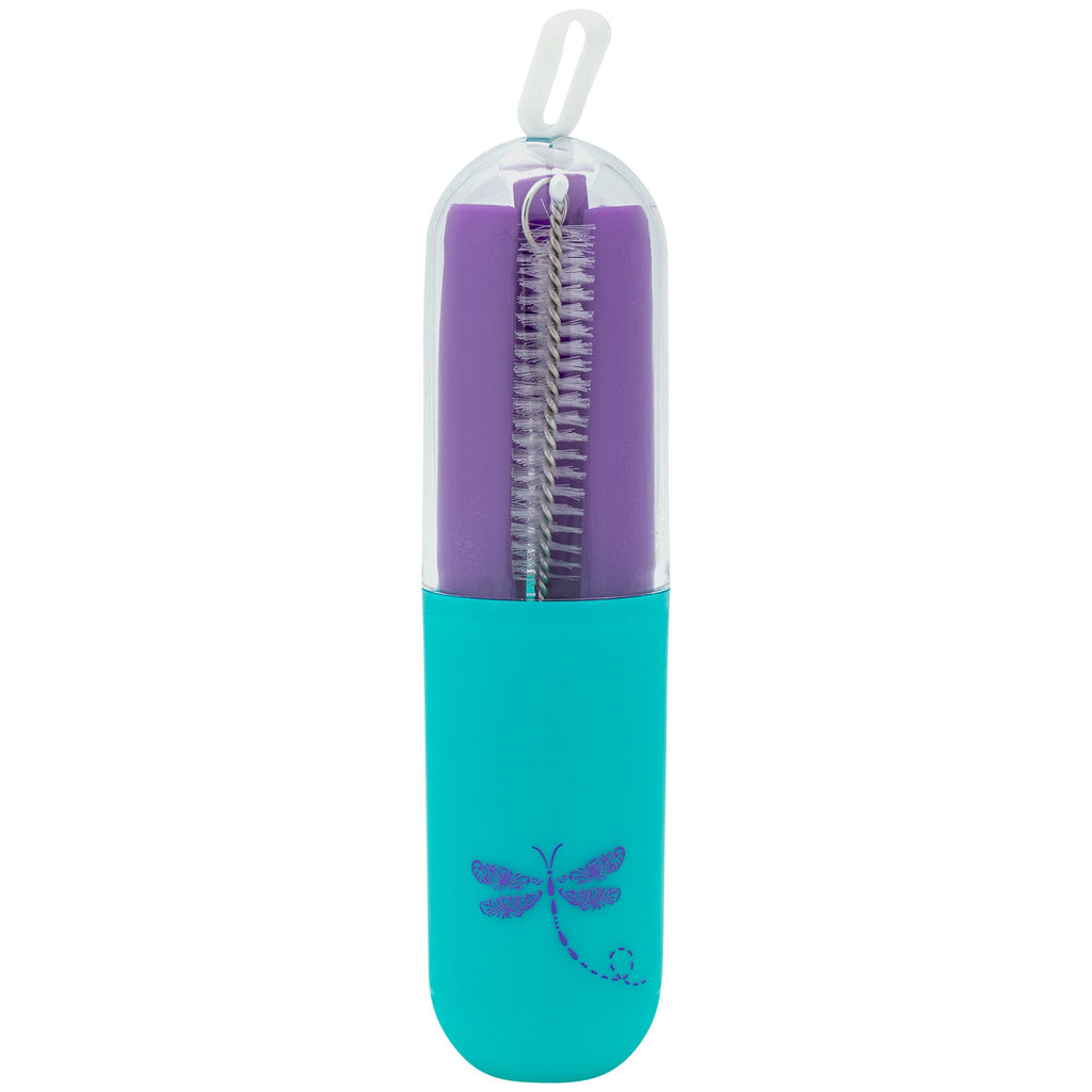 Reusable Silicone Straw Set with Cleaning Brush