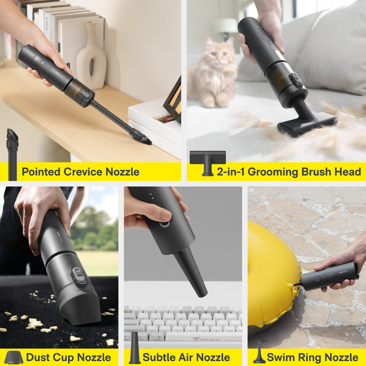 HOTO 4-in-1 Car Air Duster & Vacuum